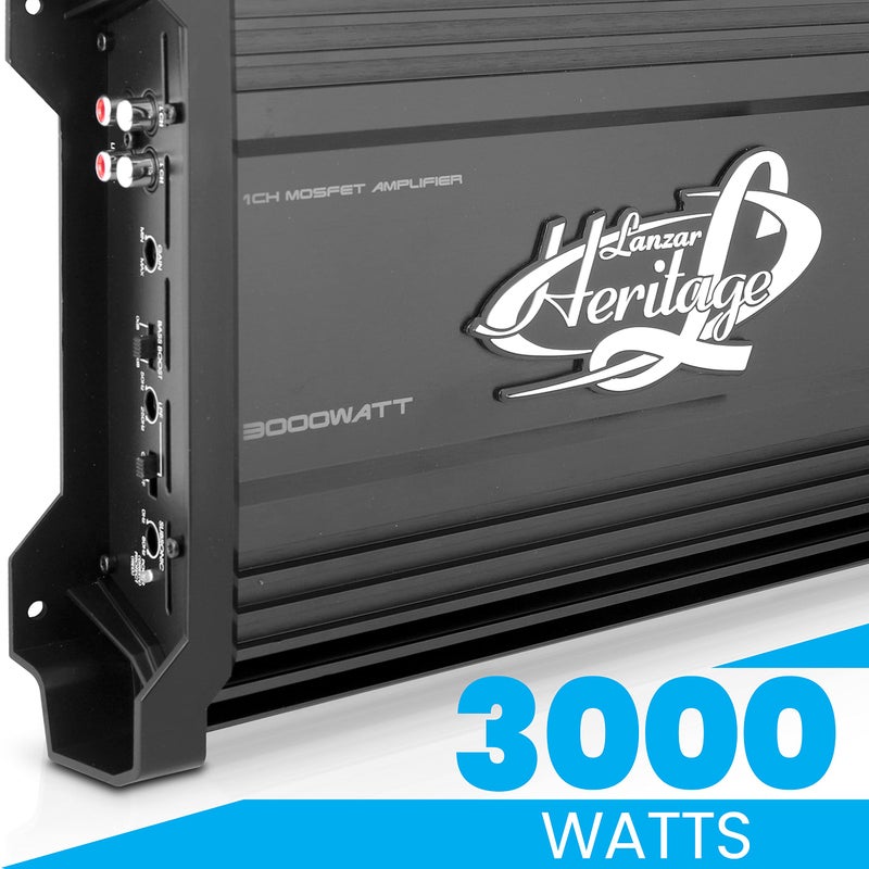Lanzar 1 Channel Car Audio Amplifier, 3000 Watt, Monoblock, 2 Ohm, MOSFET, Nickel Plated RCA Input, Bass Boost Circuit, Electronic Crossover Network, Power Protection LEDs - HTG157 - Image 5